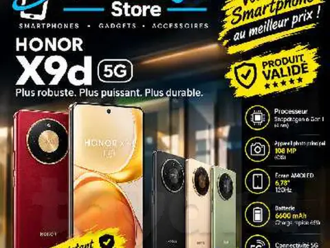 Honor X9d 5G Snapdragon 6 Gen 4 Neuf cacheté sous blister 
📞52.687.077📞