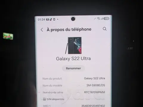 Samsung Galaxy S22 Ultra 256 Go – Blanc – 1 400 DT