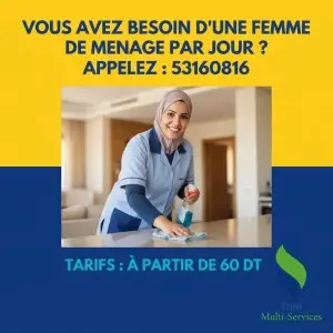 femme de menage par jour a borj touil