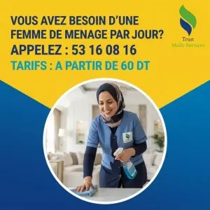 femme de menage par jour a borj louzir