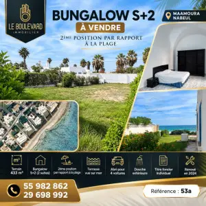A vendre bungalow au bord de la mer à maamoura nabeul