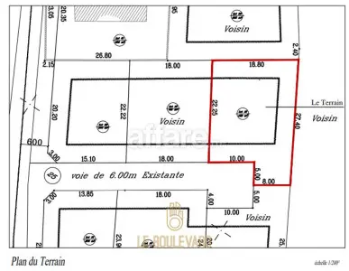 A vendre terrain 452m² avec autorisation de Bâtir à Mrezga