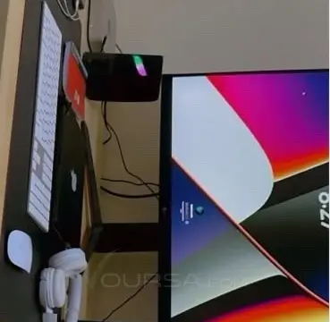 ماك ميني ام 2 مع شاشة 34 انش من LG مع ماوس وكيبورد من أبل