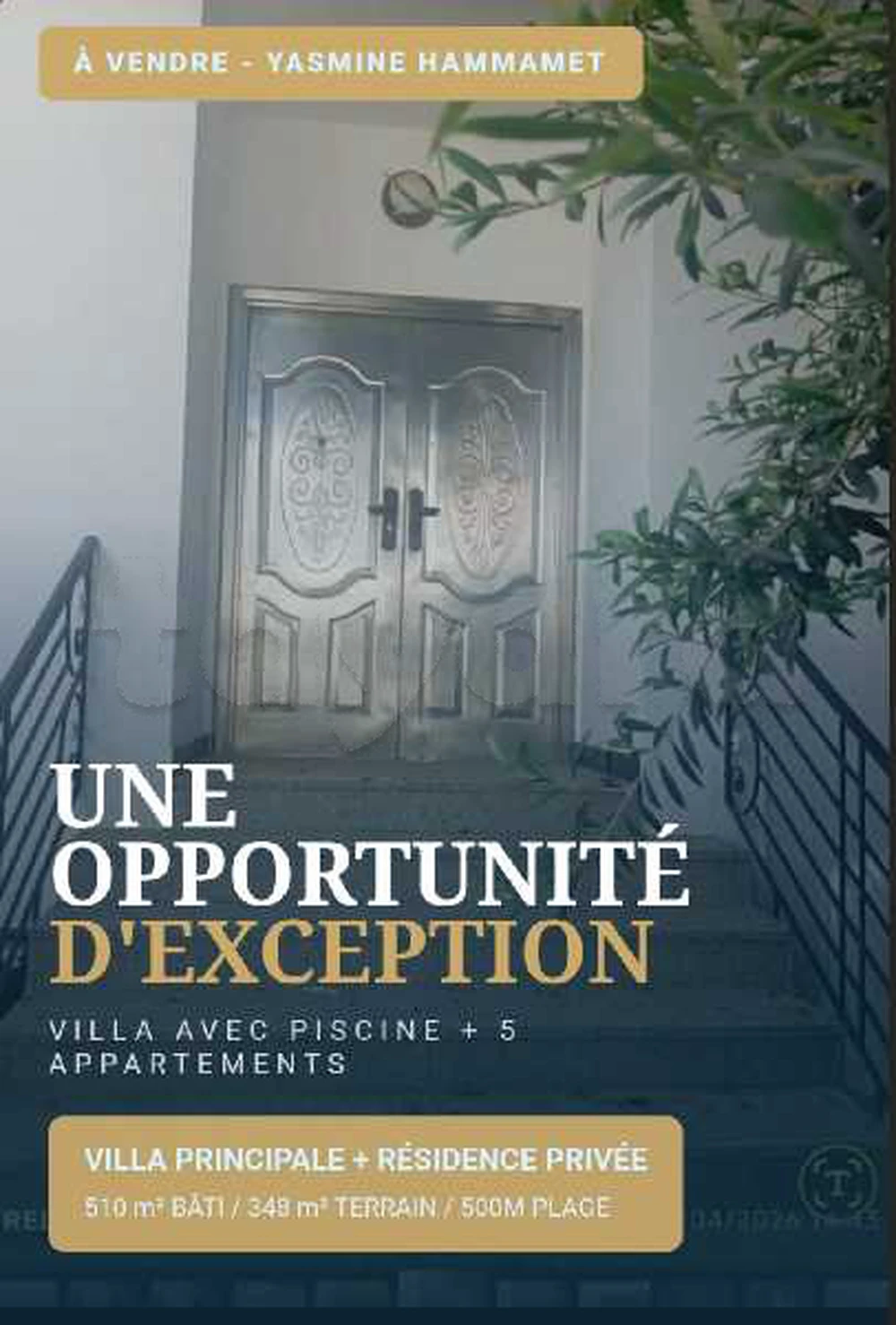 À vendre Villa avec piscine + 5 Appartement s+2 à Yasmine hamammet à Yasmine Hammamet, Nabeul — photo 1