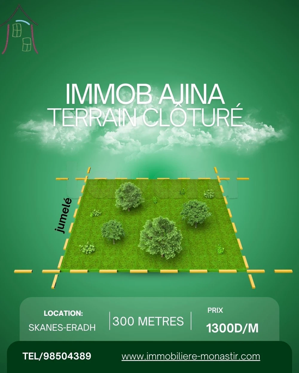 TERRAIN CLÔTURÉ À SKANES-DIX à Monastir, Monastir — photo 1