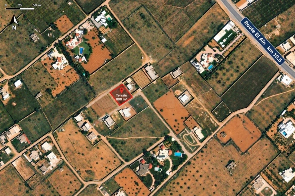 Terrain constructible 800 m² à 3 façades – Route El Ain km 10.5, Sfax à Route El Ain, Sfax — photo 2