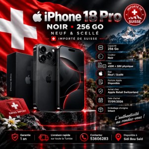 iPhone 18 Pro 256 Go Noir – Neuf Scellé à Sidi Bou Saïd, Tunis — photo 1