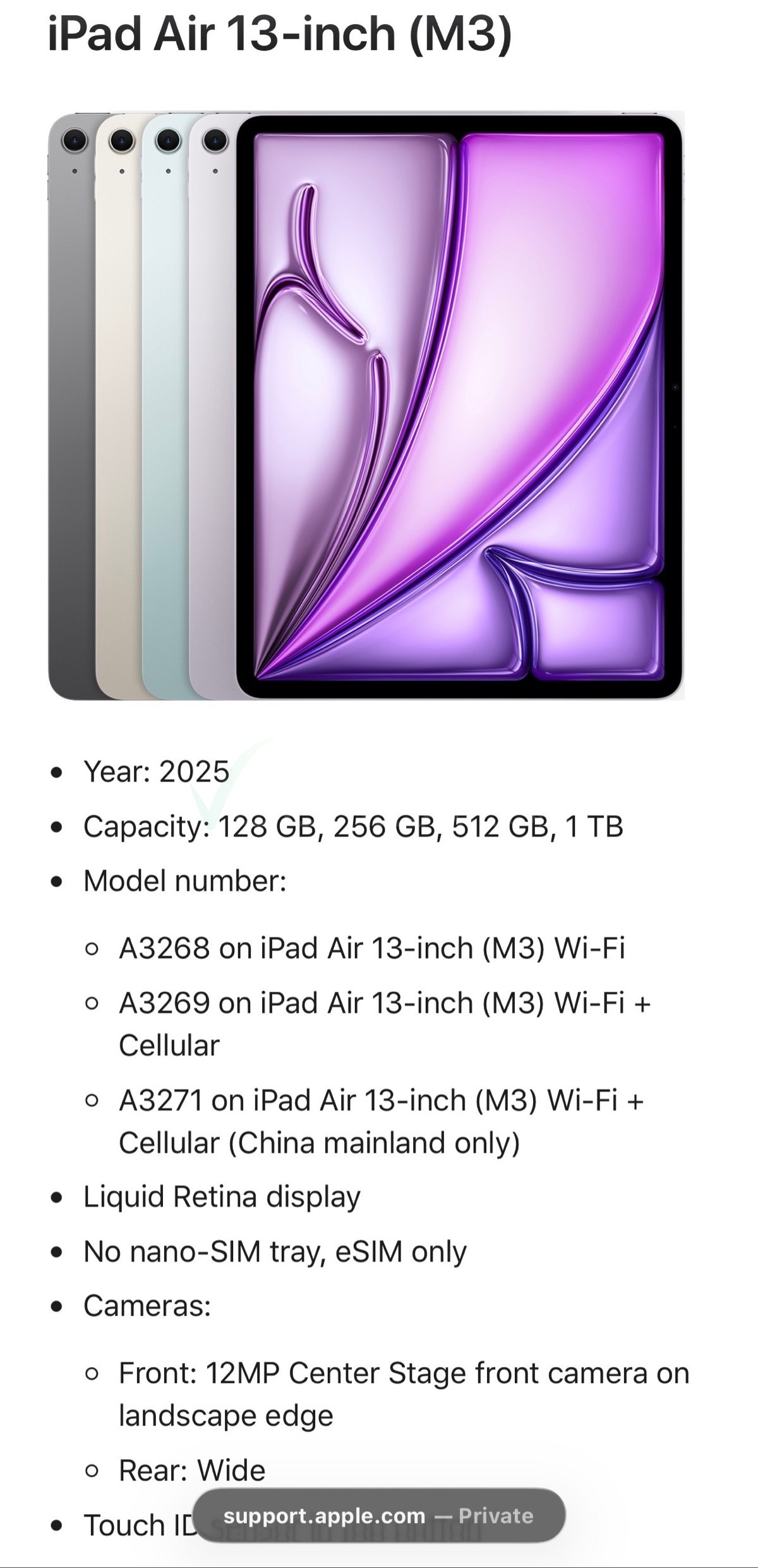 iPad Air 13-inch M3 — Wi-Fi + Cellular à Teyarett — photo 1