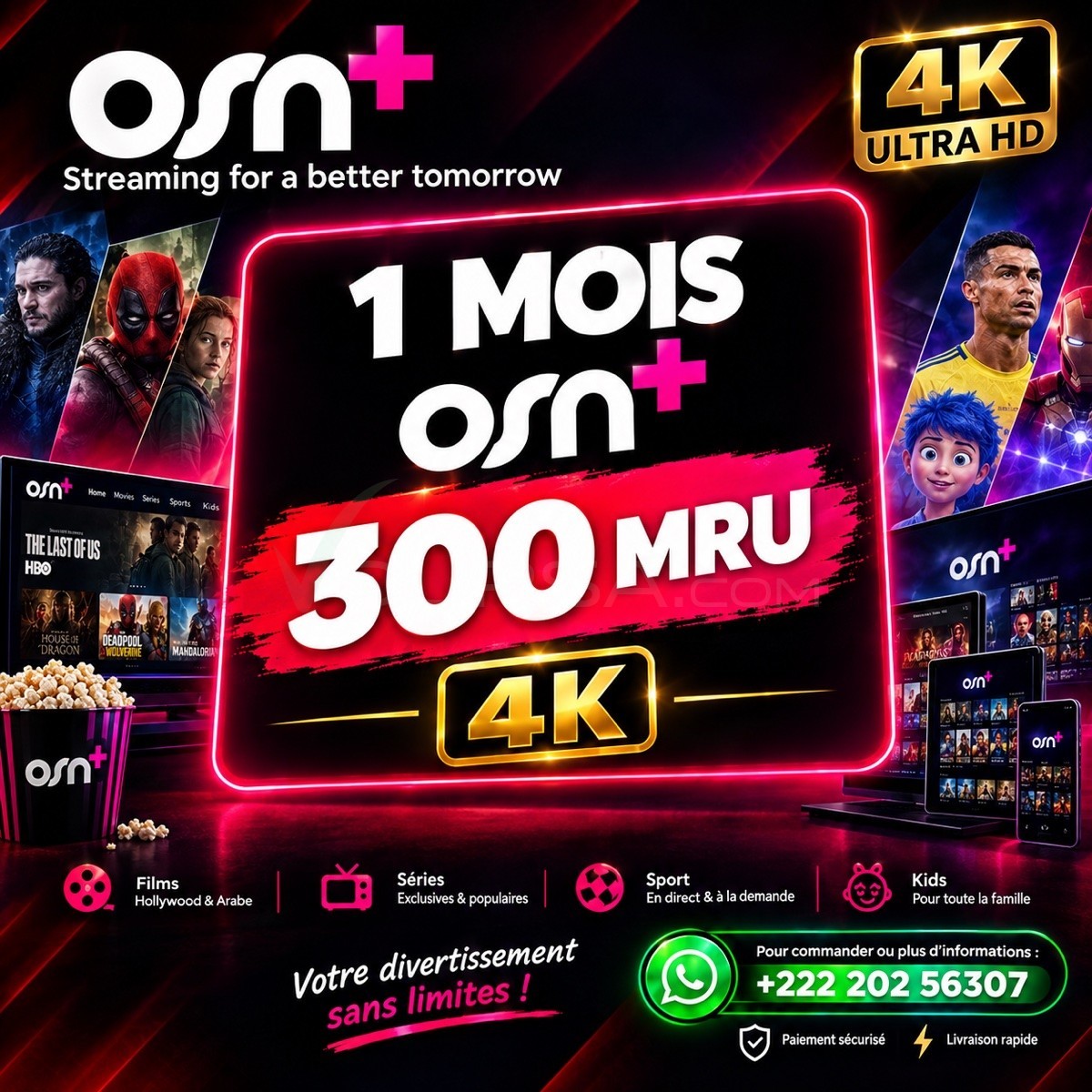 OSN+ 4K UHD à Tevragh Zeina — photo 1